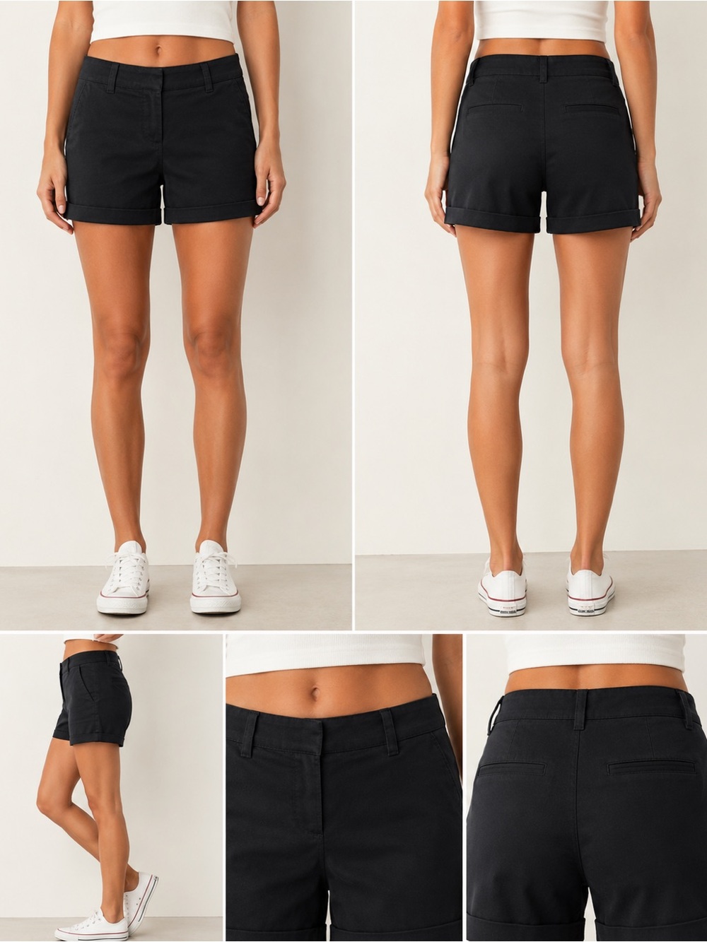 Vince Camuto Black Cuffed Women's Shorts